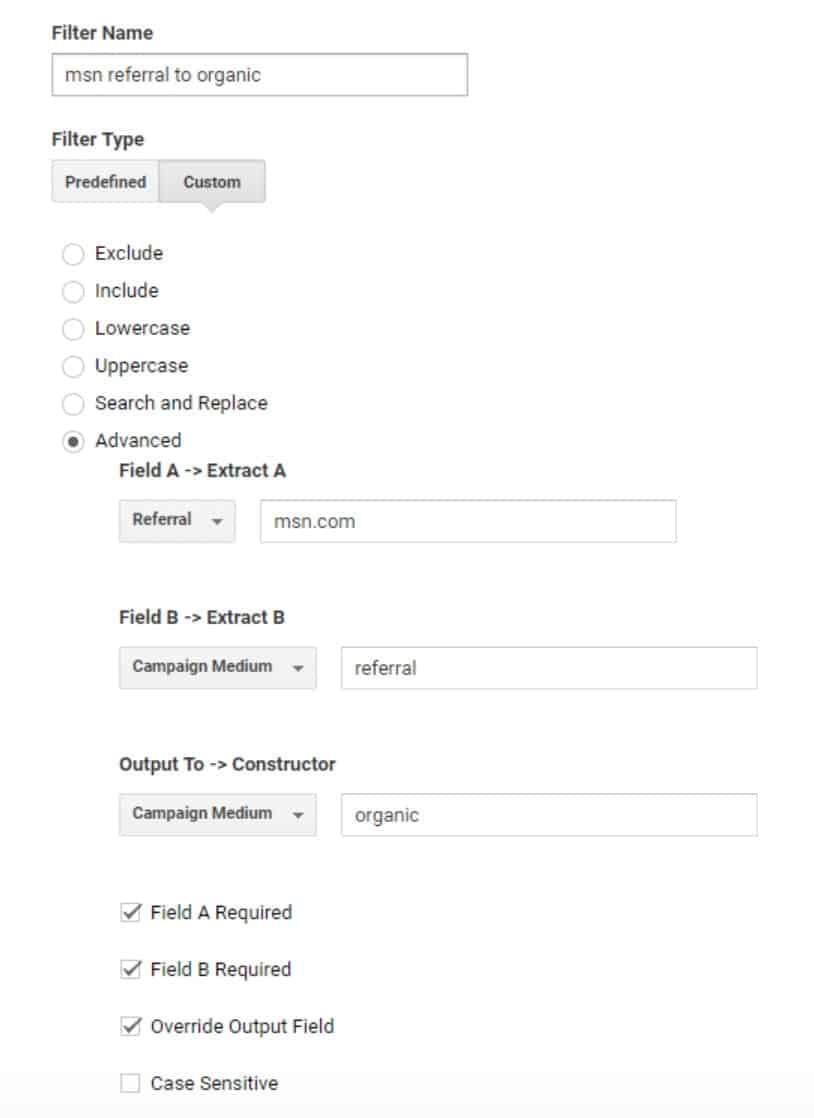 Google Analytics Filtros